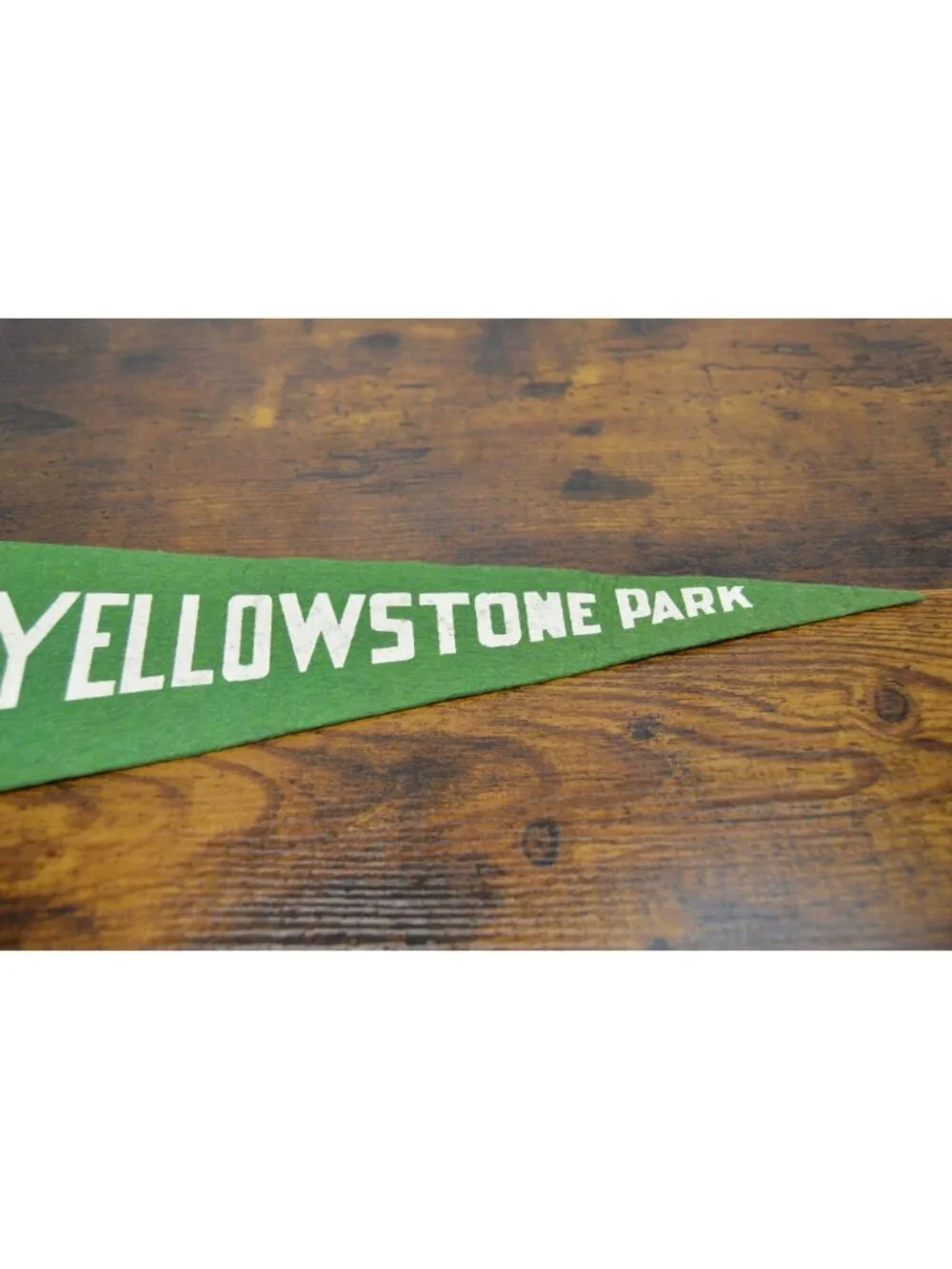 Yellowstone Park Vintage Felt Pennant Banner With Pink Bear 18 inches